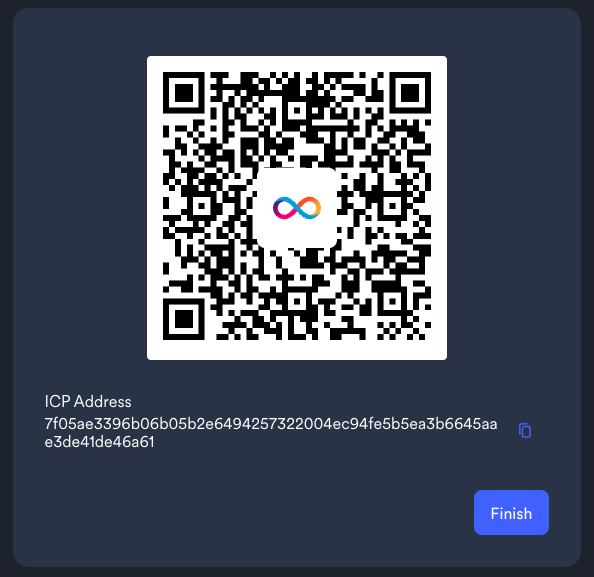 QR code for the published ICP donation address